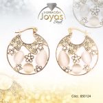 Argolla de Acero Aleación Ojo De Gato Dorado Estrella Melon - 850124