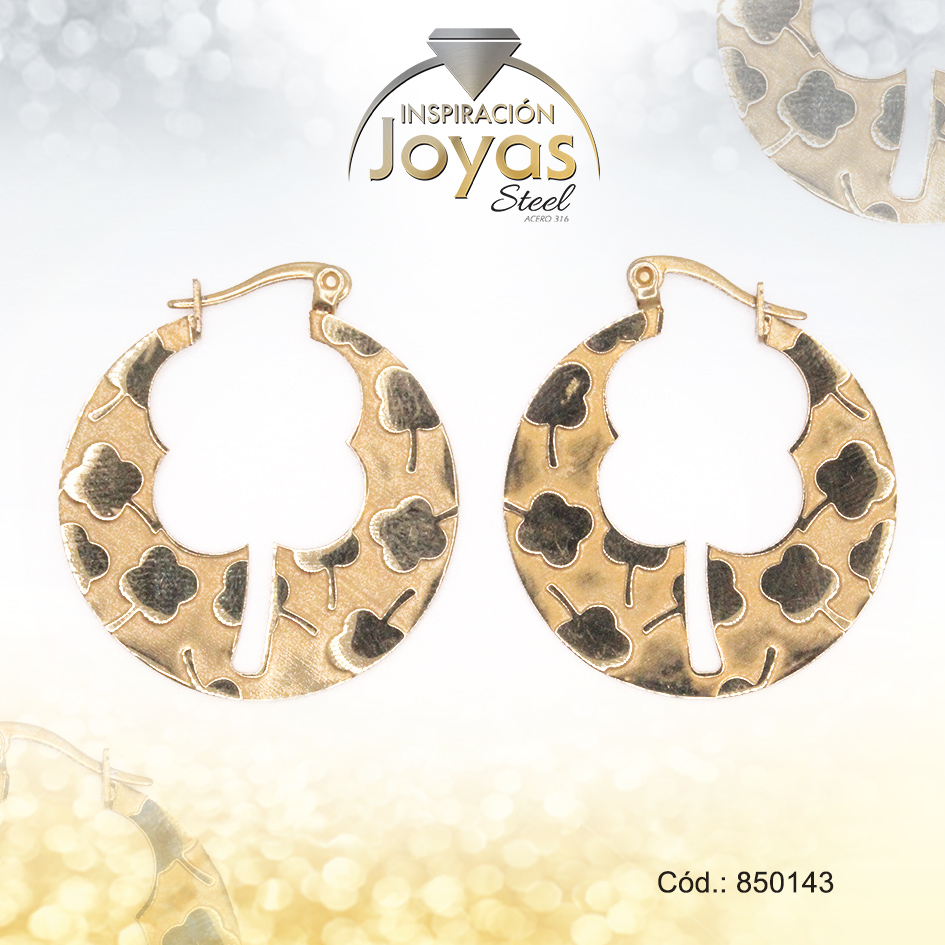 850143 Argolla de Acero Dorado Trébol - 850143 - Imagen 1