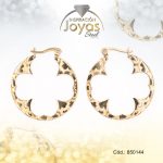 Argolla de Acero Dorado Trébol - 850144