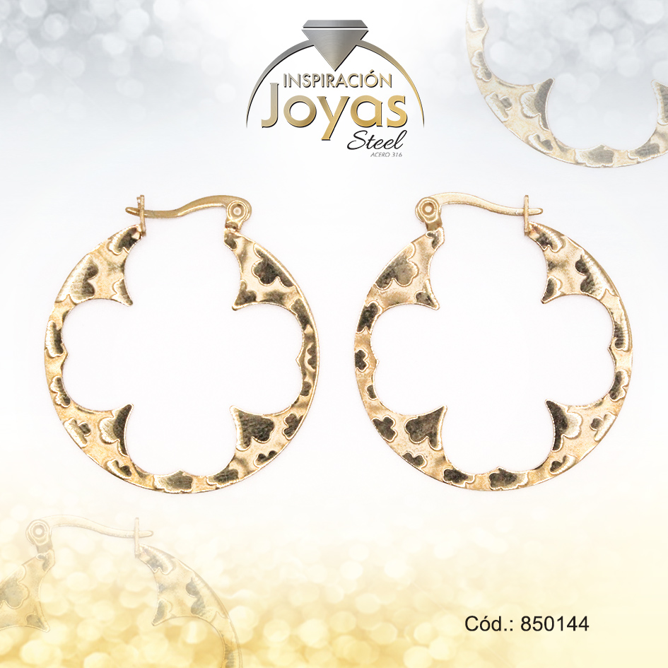 850144 Argolla de Acero Dorado Trébol - 850144 - Imagen 1