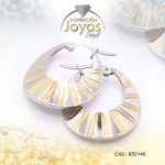 Argolla de Acero Forma Geométrica 2 Tonos Óvalo - 850146