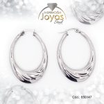 Argolla de Acero Forma Geométrica Plateado Óvalo - 850147