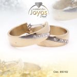 Argolla de Acero Aleación Circón 2 Tonos Círculo  - 850162