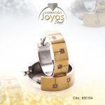 Argolla de Acero Aleación Circón 2 Tonos Círculo  - 850164