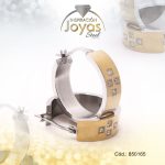 Argolla de Acero Aleación Circón 2 Tonos Círculo  - 850165