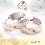 Argolla de Acero Aleación Circón 2 Tonos Círculo  - 850178