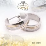 Argolla de Acero Variado 2 Tonos Círculo  - 850212