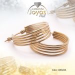 Argolla de Acero Variado Dorado Círculo  - 850223