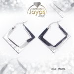 Argolla de Acero Forma Geométrica Plateado Cuadrado - 850238