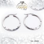 Argolla de Acero Aleación Circón Plateado Círculo  - 850266