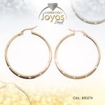 Argolla de Acero Aleación Circón Dorado Círculo  - 850274