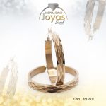 Argolla de Acero Variado Dorado Círculo  - 850279