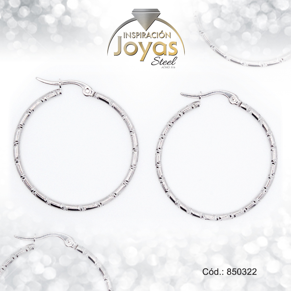 850322 Argolla de Acero Variado Plateado Círculo - 850322 - Imagen 1