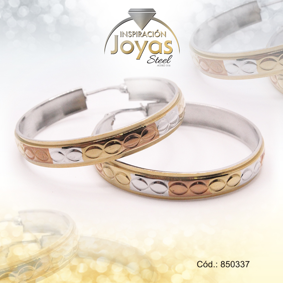 850337 Argolla de Acero Variado 3 Tonos Círculo - 850337 - Imagen 1