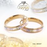 Argolla de Acero Aleación Sintetico Dorado Círculo Multi Color - 850347