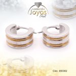 Argolla de Acero Variado 2 Tonos Círculo  - 850362