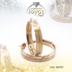 Argolla de Acero Variado Dorado Círculo  - 850381