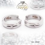 Argolla de Acero Huggies con Circón Plateado Círculo - 850387