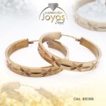 Argolla de Acero Variado Dorado Círculo  - 850389