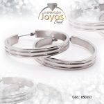 Argolla de Acero Variado Plateado Círculo  - 850393