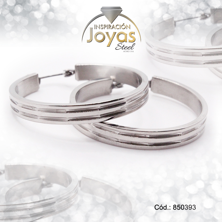 850393 Argolla de Acero Variado Plateado Círculo - 850393 - Imagen 1