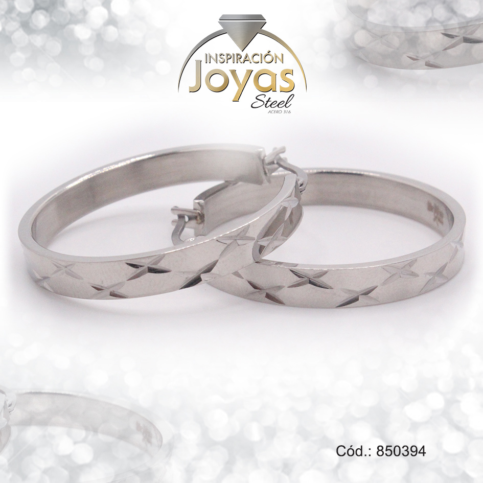 850394 Argolla de Acero Variado Plateado Círculo - 850394 - Imagen 1