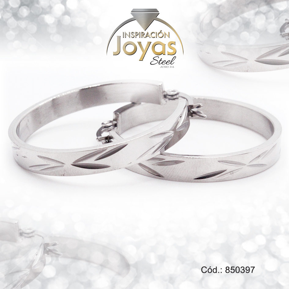 850397 Argolla de Acero Variado Plateado Círculo - 850397 - Imagen 1