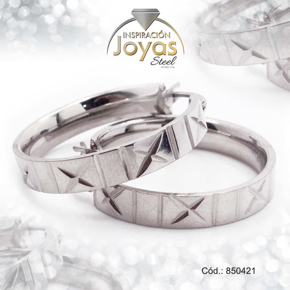 850421 Argolla de Acero Variado Plateado Círculo - 850421 - Imagen 1