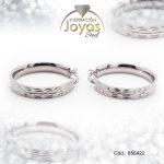 Argolla de Acero Variado Plateado Círculo  - 850422