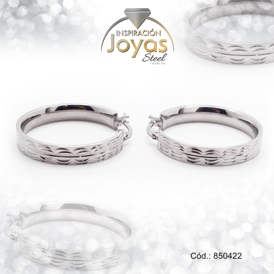 850422 Argolla de Acero Variado Plateado Círculo - 850422 - Imagen 1