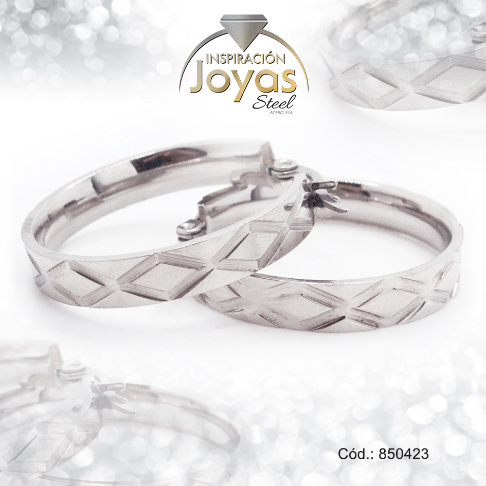 850423 Argolla de Acero Variado Plateado Círculo - 850423 - Imagen 1