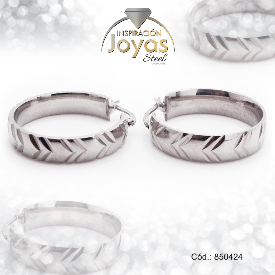 850424 Argolla de Acero Variado Plateado Círculo - 850424 - Imagen 1