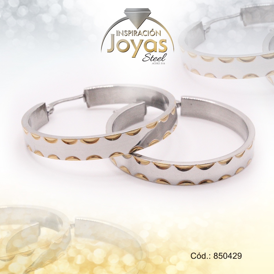 850429 Argolla de Acero Variado 2 Tonos Círculo - 850429 - Imagen 1