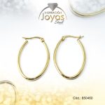 Argolla de Acero Forma Geométrica Dorado Óvalo - 850460