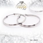 Argolla de Acero Variado Plateado Círculo  - 850475