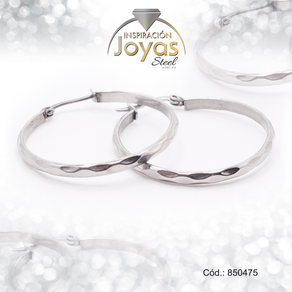 850475 Argolla de Acero Variado Plateado Círculo - 850475 - Imagen 1