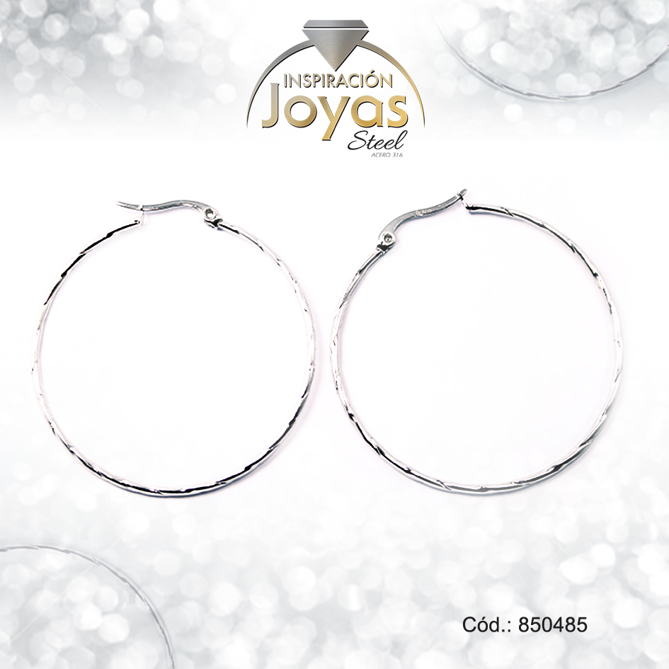 850485 Argolla de Acero Variado Plateado Círculo - 850485 - Imagen 1