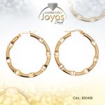 Argolla de Acero Aleación Circón Dorado Círculo  - 850486