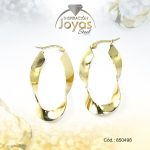 Argolla de Acero Forma Geométrica Dorado Óvalo - 850498