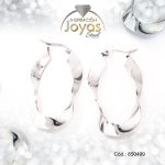 Argolla de Acero Forma Geométrica Plateado Óvalo - 850499