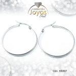 Argolla de Acero Variado Plateado Círculo  - 850507