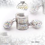 Argolla de Acero Colgante Micro Circón Plateado Corazón  - 850521