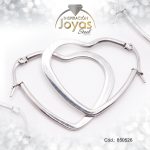 Argolla de Acero Plateado Corazón - 850526
