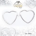 Argolla de Acero Circón Plateado Corazón - 850531