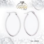 Argolla de Acero Forma Geométrica Plateado Óvalo - 850538