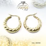 Argolla de Acero Variado Dorado Círculo  - 850558