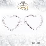 Argolla de Acero Circón Plateado Corazón - 850576