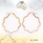 Argolla de Acero Micro Circón Dorado Trébol - 850582