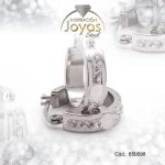 Argolla de Acero Aleación Ojo De Gato Plateado Círculo Blanco - 850598