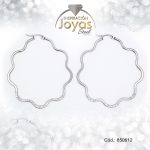 Argolla de Acero Micro Circón Plateado Trébol - 850612